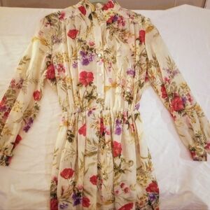 Vintage, floral  lightweight dress (semi-sheer)